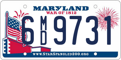 MD license plate 6MD9731