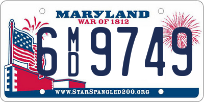 MD license plate 6MD9749