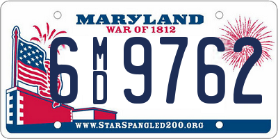 MD license plate 6MD9762