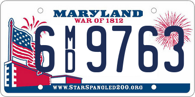 MD license plate 6MD9763