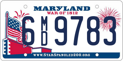 MD license plate 6MD9783