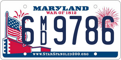 MD license plate 6MD9786