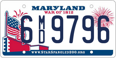 MD license plate 6MD9796