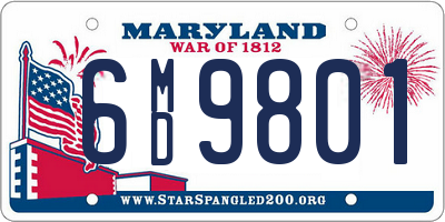 MD license plate 6MD9801