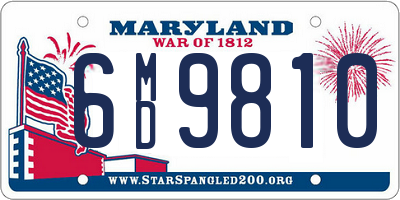 MD license plate 6MD9810