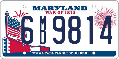 MD license plate 6MD9814