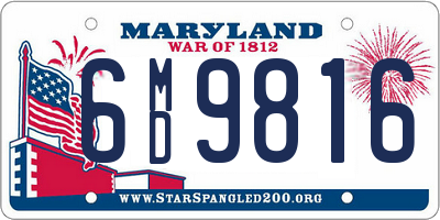 MD license plate 6MD9816