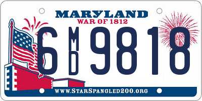 MD license plate 6MD9818