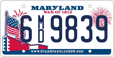 MD license plate 6MD9839