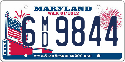 MD license plate 6MD9844