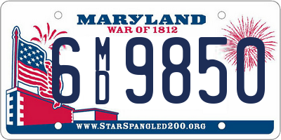 MD license plate 6MD9850