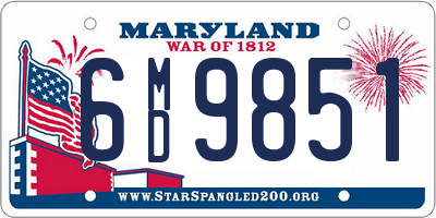 MD license plate 6MD9851