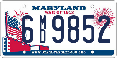MD license plate 6MD9852