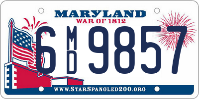 MD license plate 6MD9857