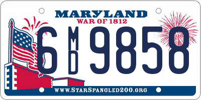 MD license plate 6MD9858