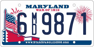 MD license plate 6MD9871