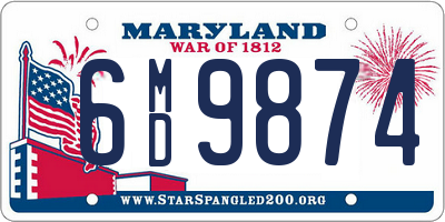 MD license plate 6MD9874