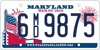 MD license plate 6MD9875