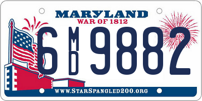 MD license plate 6MD9882