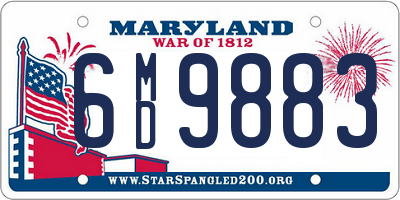 MD license plate 6MD9883