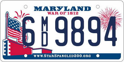 MD license plate 6MD9894