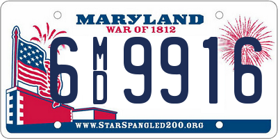 MD license plate 6MD9916