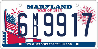 MD license plate 6MD9917