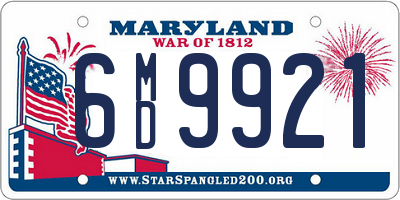 MD license plate 6MD9921