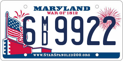 MD license plate 6MD9922