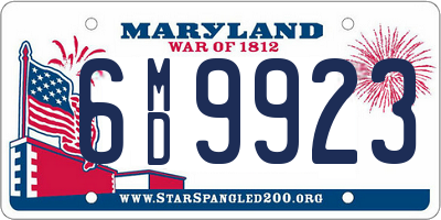 MD license plate 6MD9923