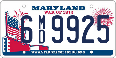 MD license plate 6MD9925