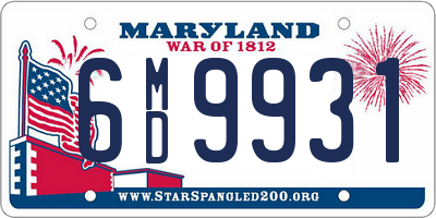 MD license plate 6MD9931