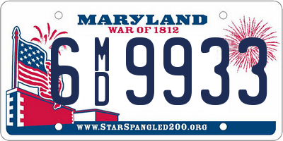 MD license plate 6MD9933