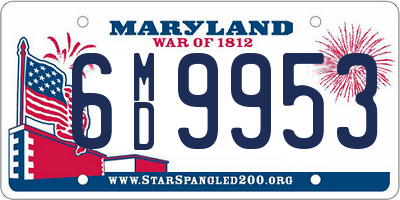 MD license plate 6MD9953
