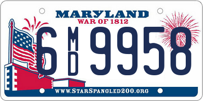 MD license plate 6MD9958