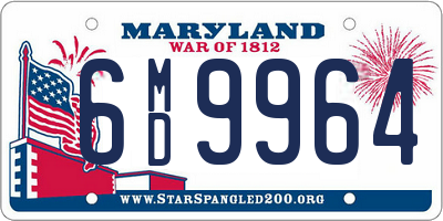 MD license plate 6MD9964