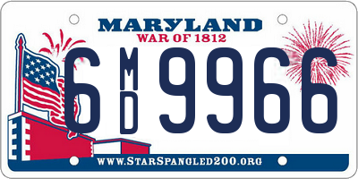 MD license plate 6MD9966