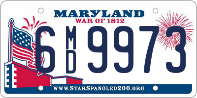 MD license plate 6MD9973