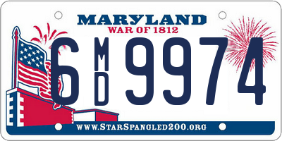MD license plate 6MD9974