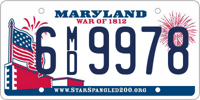 MD license plate 6MD9978