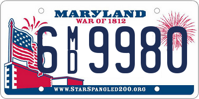 MD license plate 6MD9980