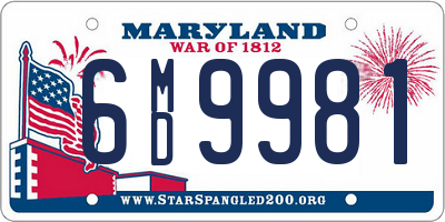 MD license plate 6MD9981