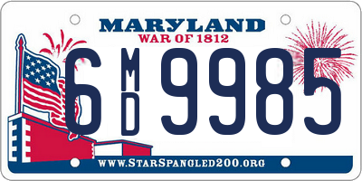 MD license plate 6MD9985