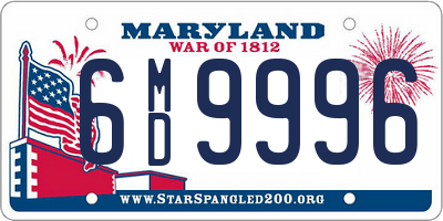 MD license plate 6MD9996