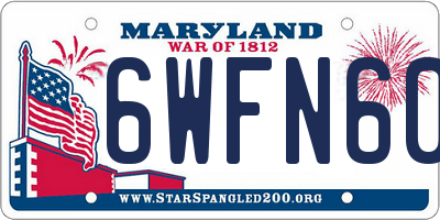 MD license plate 6WFN605