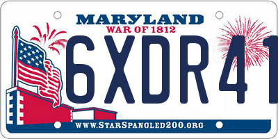 MD license plate 6XDR419