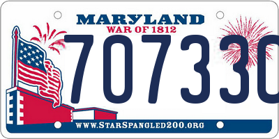 MD license plate 70733CF