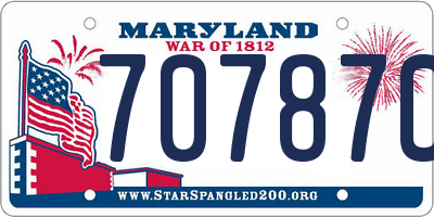 MD license plate 70787CF