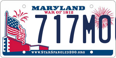 MD license plate 717MOO