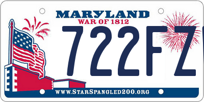 MD license plate 722FZW